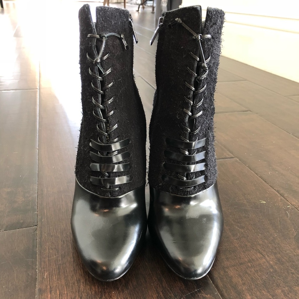 3.1 PHILLIP LIM Black Harleth Lace up Booties 8